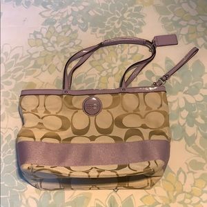 Coach Bag with Purple Stripe